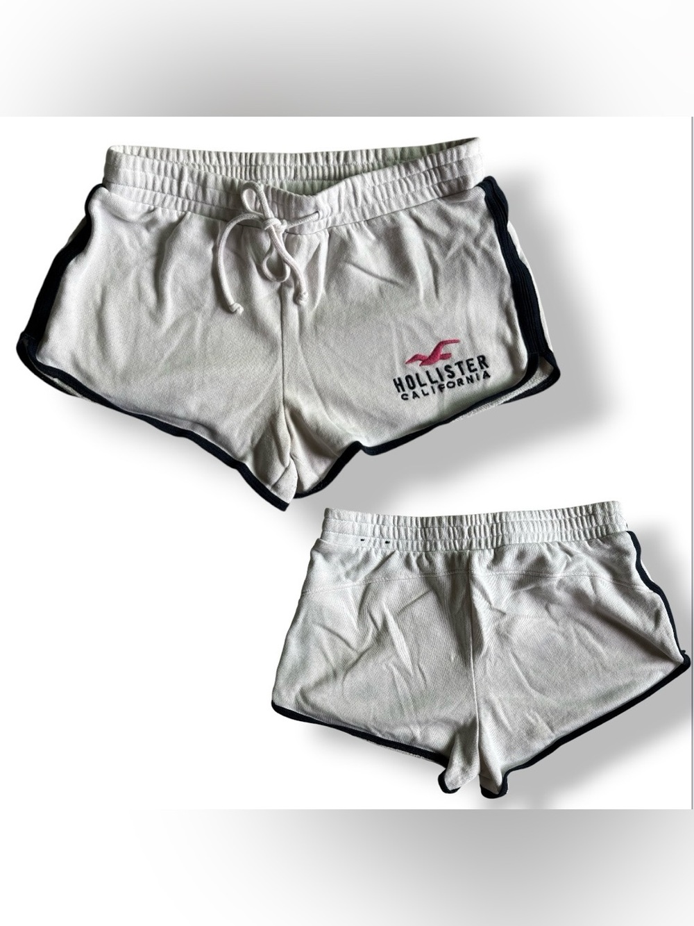 Hollister Fleece Dolphin Shorts Bundle Small Tie Dye Blue & White Contrast 2 Pk - Picture 2 of 5